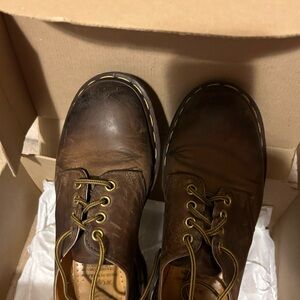 Dark brown women’s doc marten shoes